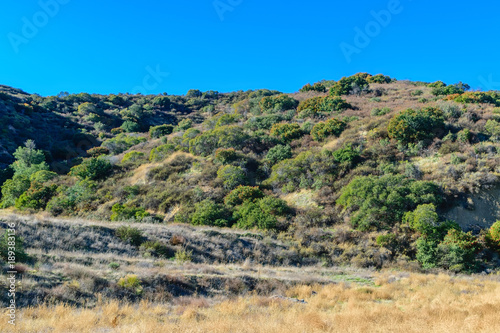 Dry hills in California hiking area