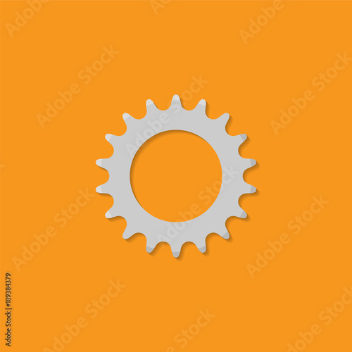 Bicycle sprocket. Icon in flat design style