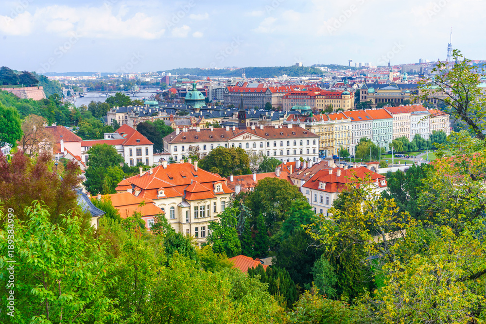 Obraz premium Prague. Czech Republic. View from the Prague Castle. Red tiled roofs