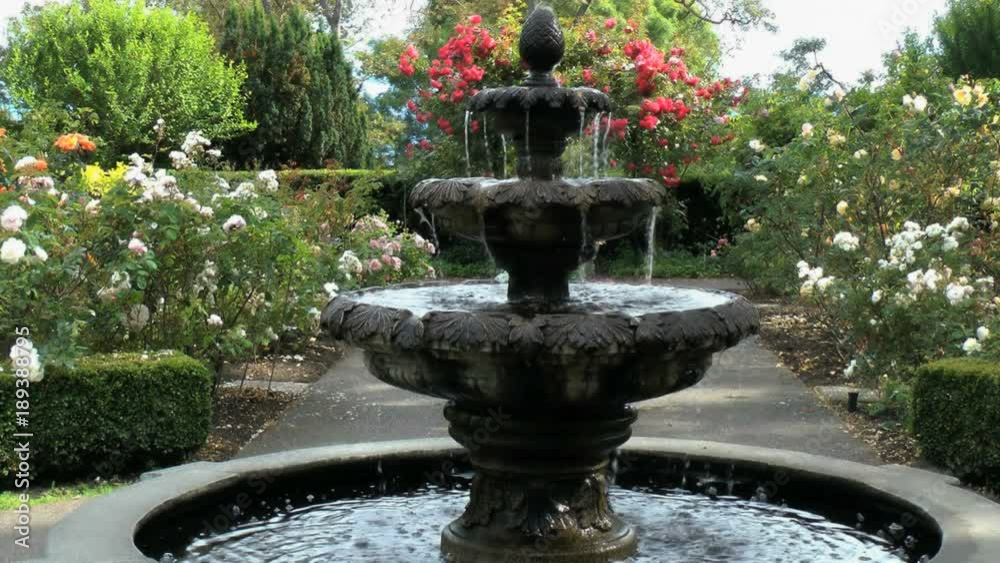 Formal garden water fountain