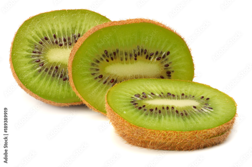 Slices kiwi fruit isolated on white background Slices kiwi fruit isolated on white background