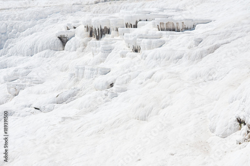 Natural travertine pools and terraces in Pamukkale. Cotton castle in southwestern Turkey © Buyanskyy Production