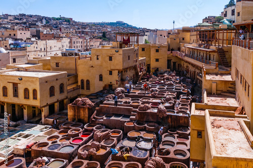 Foto Gerberei in der Medina von Fès; Marokko