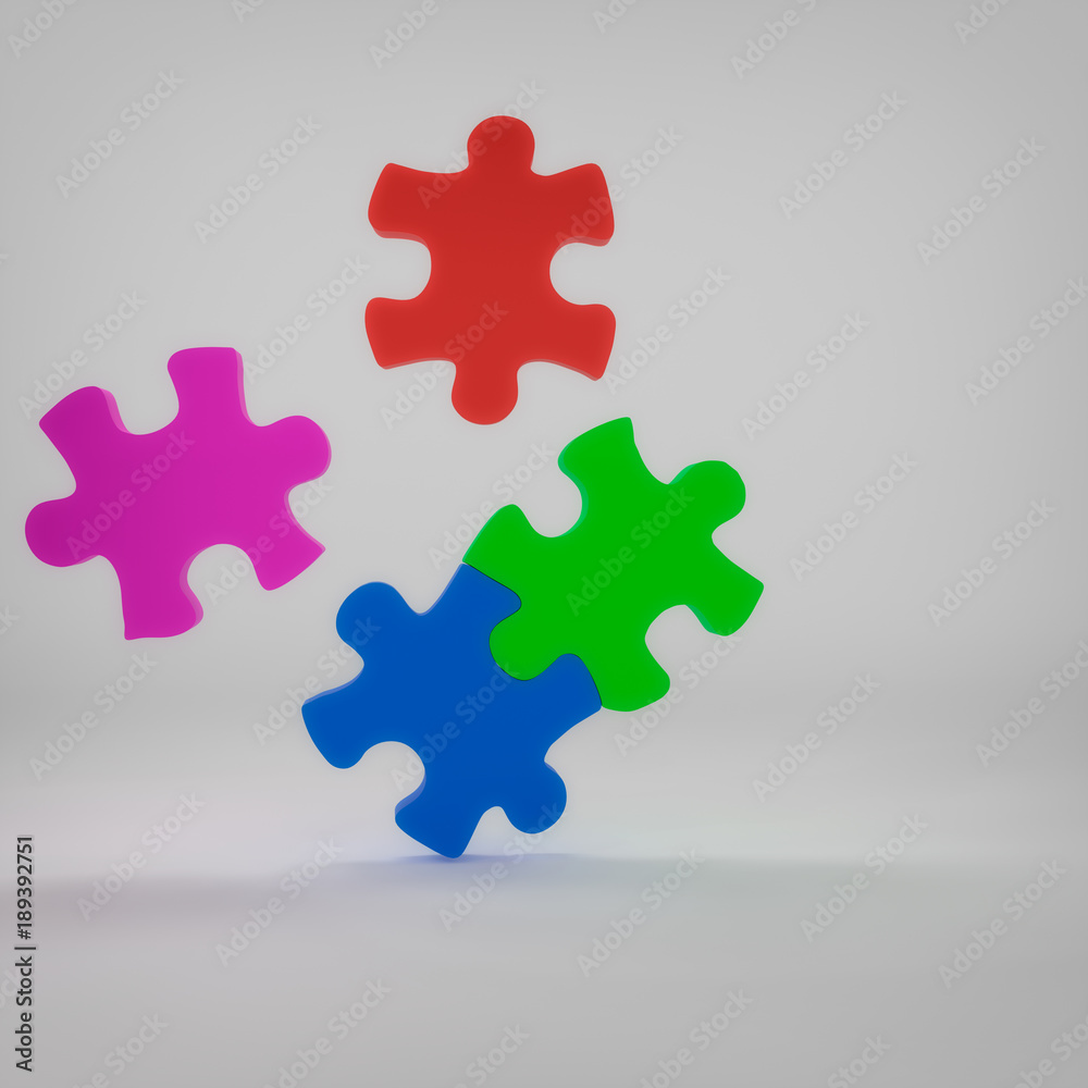 3D rendering of abstract puzzle blocks 3D rendering of abstract puzzle blocks