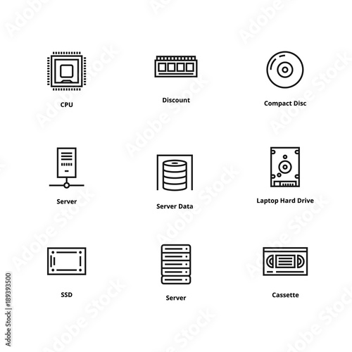 9 Memory line icons