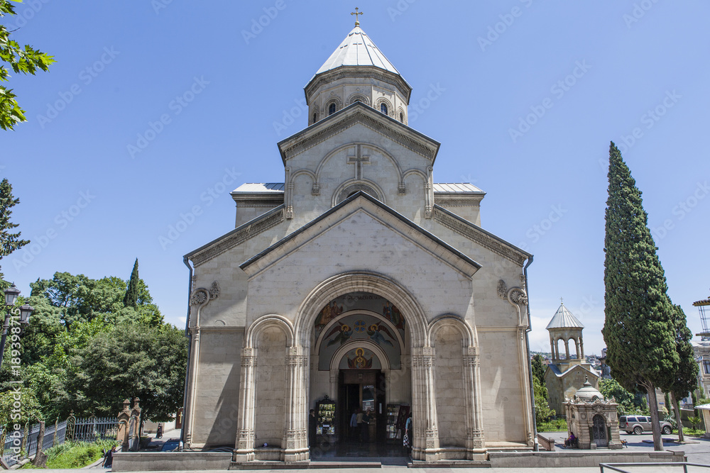 Facade of the Kashveti church of Saint George in Tbilisi, Georgia