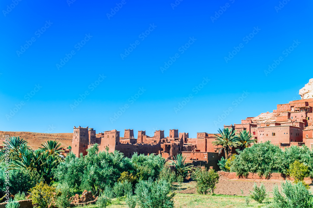 View on Oasis Ait Ben Haddou in Morocco