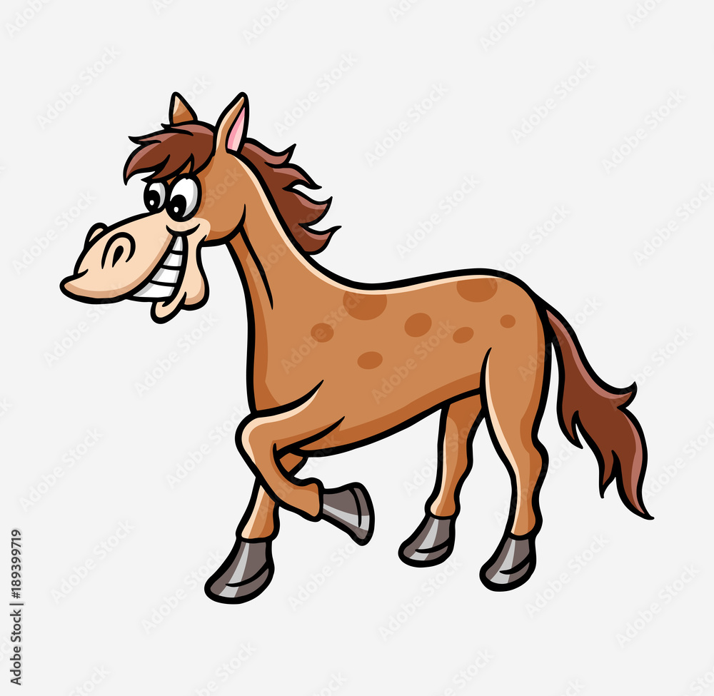 Horse animal cartoon character, good use for symbol, logo, web icon, mascot, game, or any design you want.
