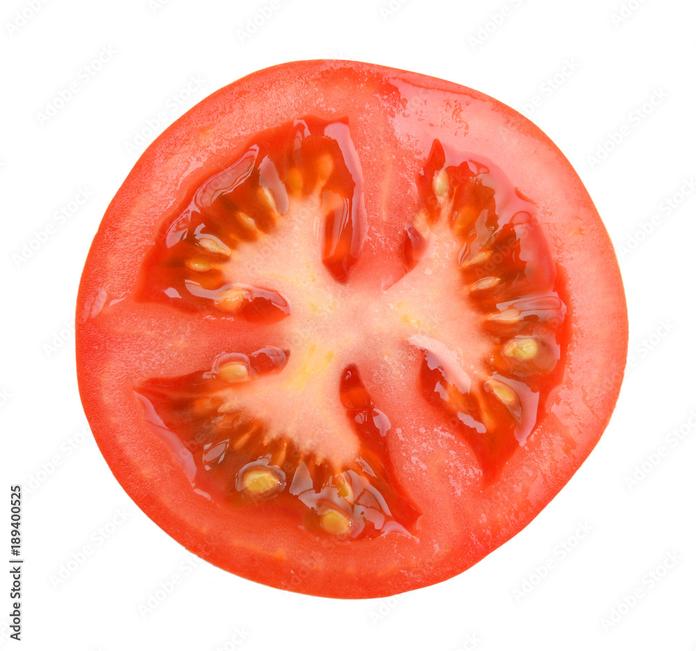 slice of tomato isolated on white slice of tomato isolated on white