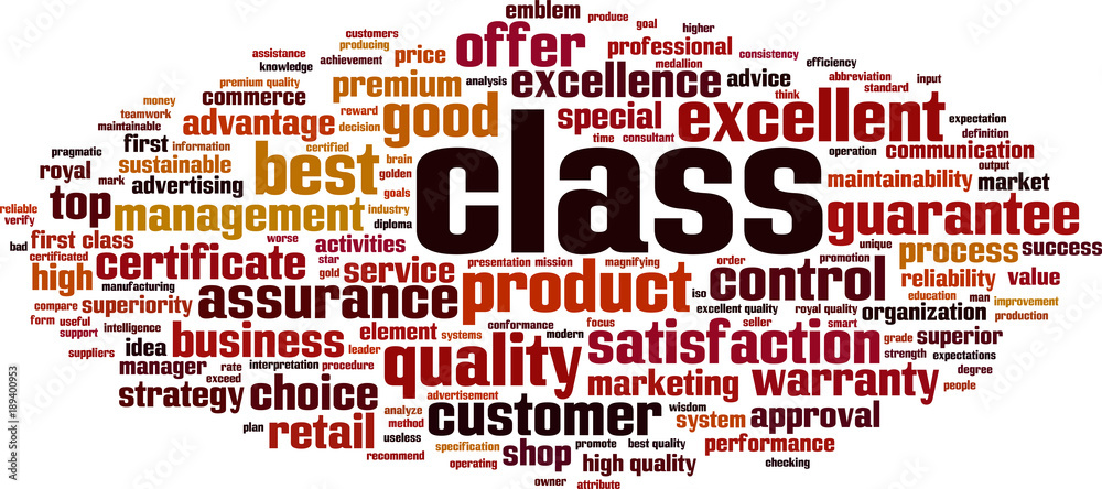Naklejka premium Class word cloud concept