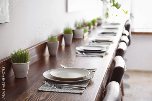Table setting in vegetarian...