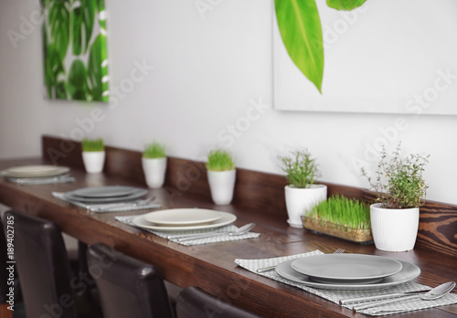 Table setting in vegetarian...