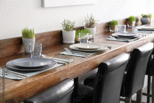 Table setting in vegetarian...