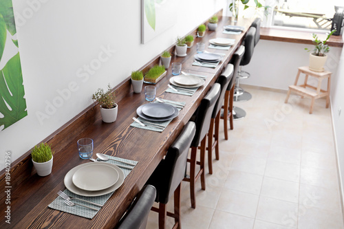 Table setting in vegetarian...