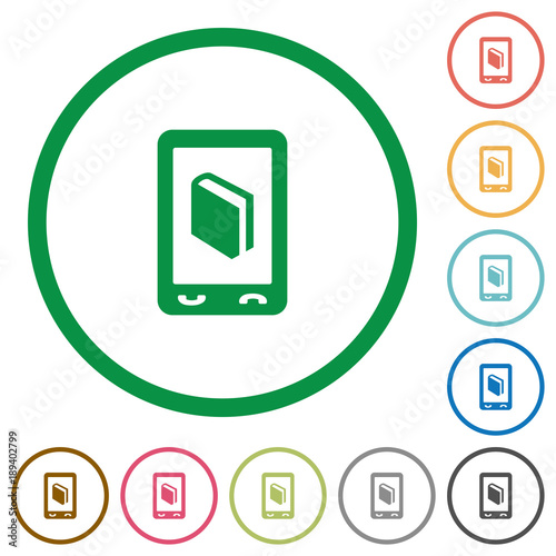 Free Download Mobile dictionary flat icons with outlines - GFXLoad