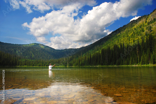 Mountain Lake Fisherman photo