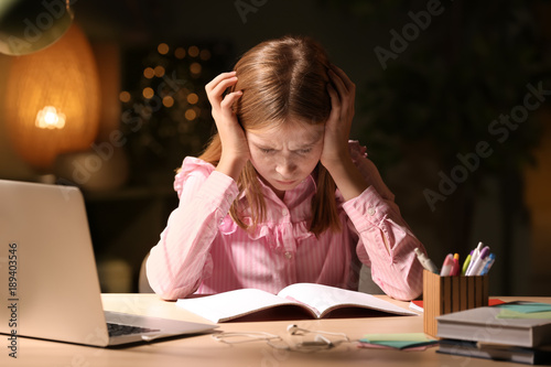 Teenage girl doing homework...