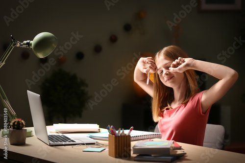 Teenage girl doing homework...
