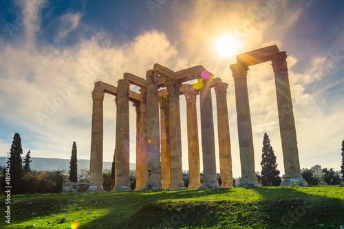 The Temple of Olympian Zeus (Greek: Naos tou Olimpiou Dios), also known as the Olympieion, Athens, Greece.
