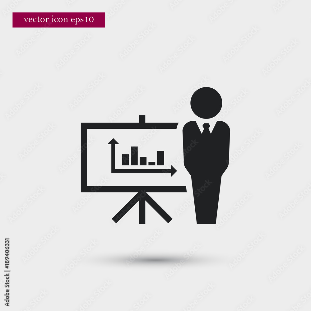 Diagram icon simple business vector sign