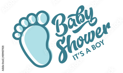 Blue Baby Foot Baby Shower Invite Greeting Card