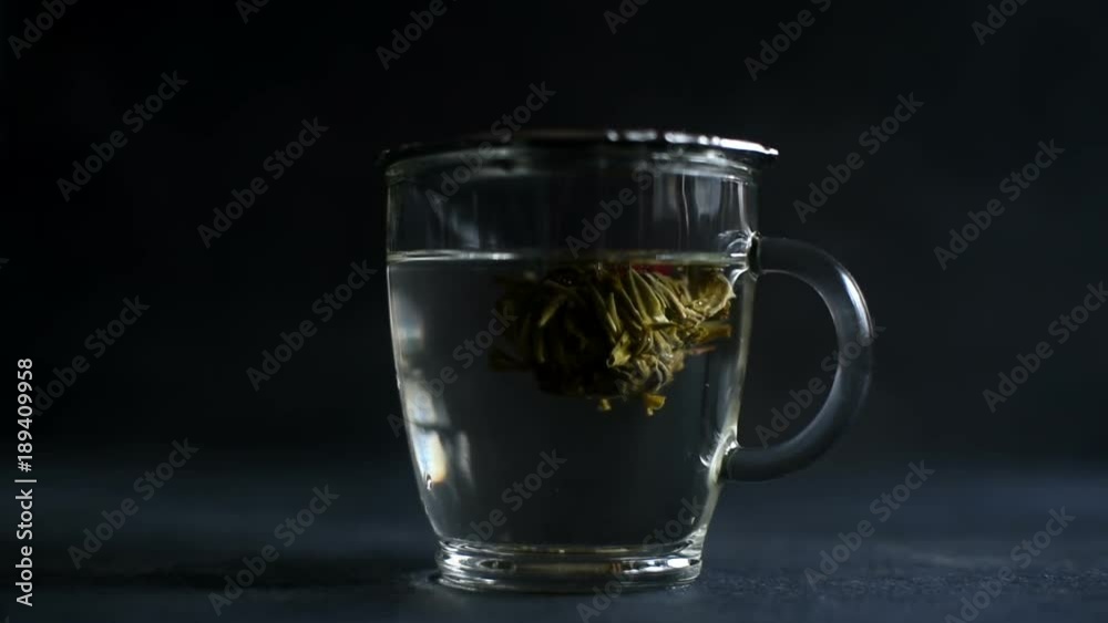 Time lapse of the tea with flower developing Time lapse of the tea with flower developing