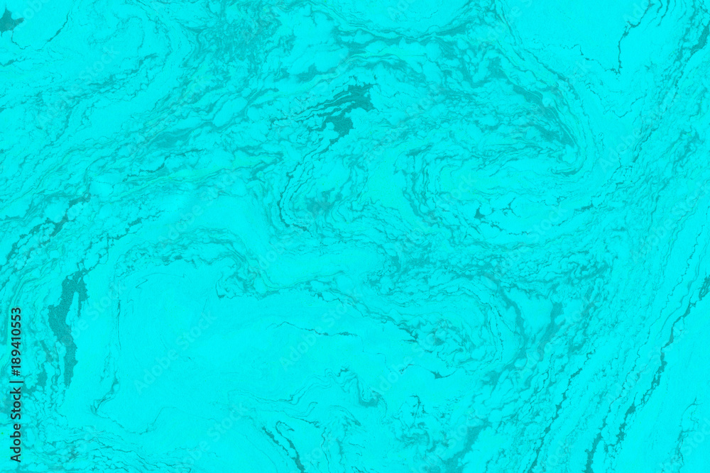 Suminagashi marble texture hand painted with cyan ink. Digital paper 1644 performed in traditional japanese suminagashi floating ink technique. Brilliant liquid abstract background.