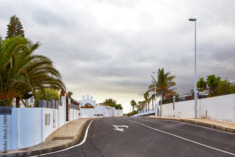 Street view of Puerto del Carmen, Lanzarote Island