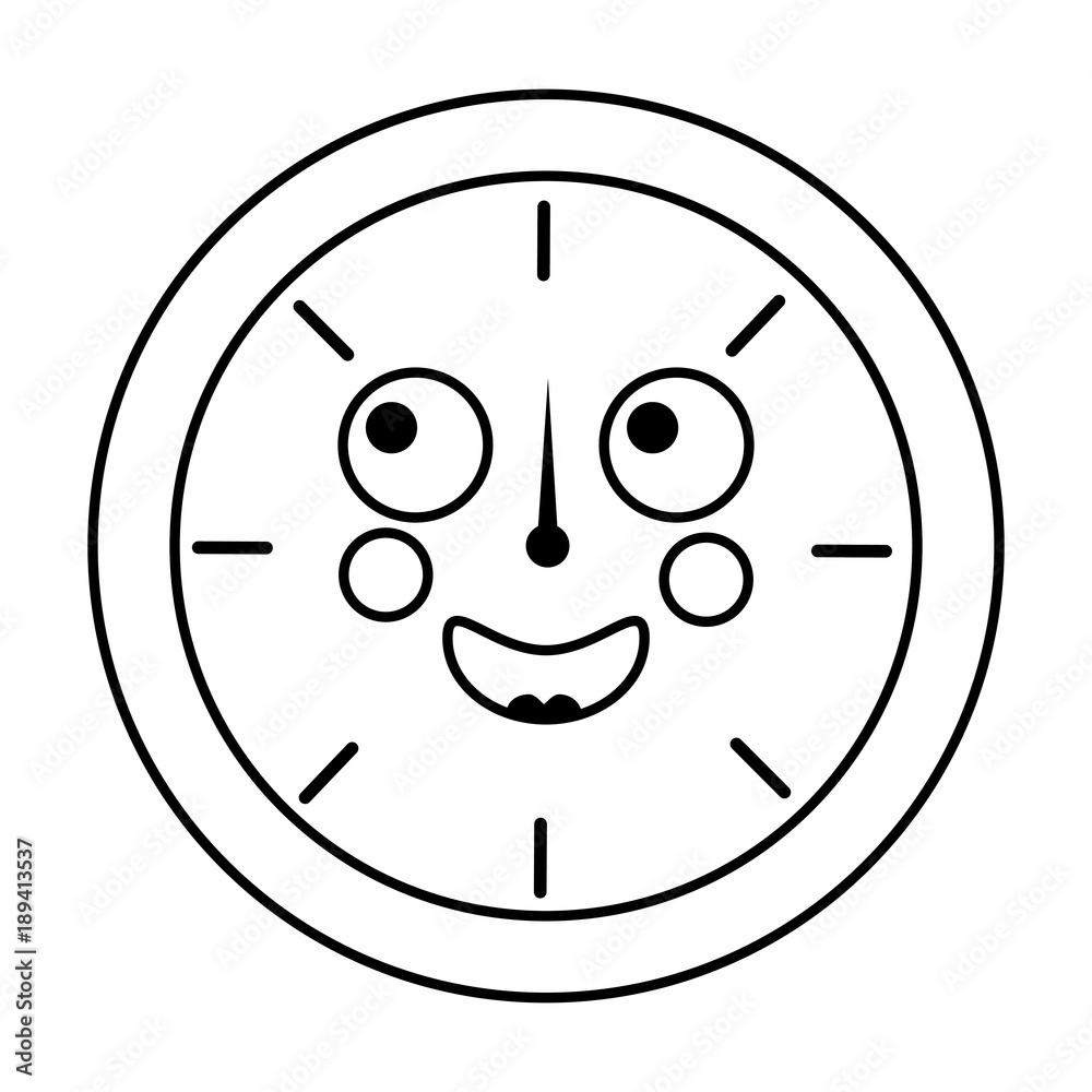 happy clock kawaii icon image vector illustration design happy clock kawaii icon image vector illustration design