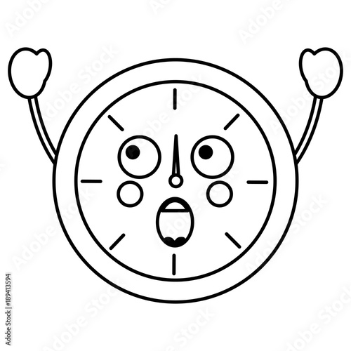 suprised clock kawaii icon image vector illustration design 