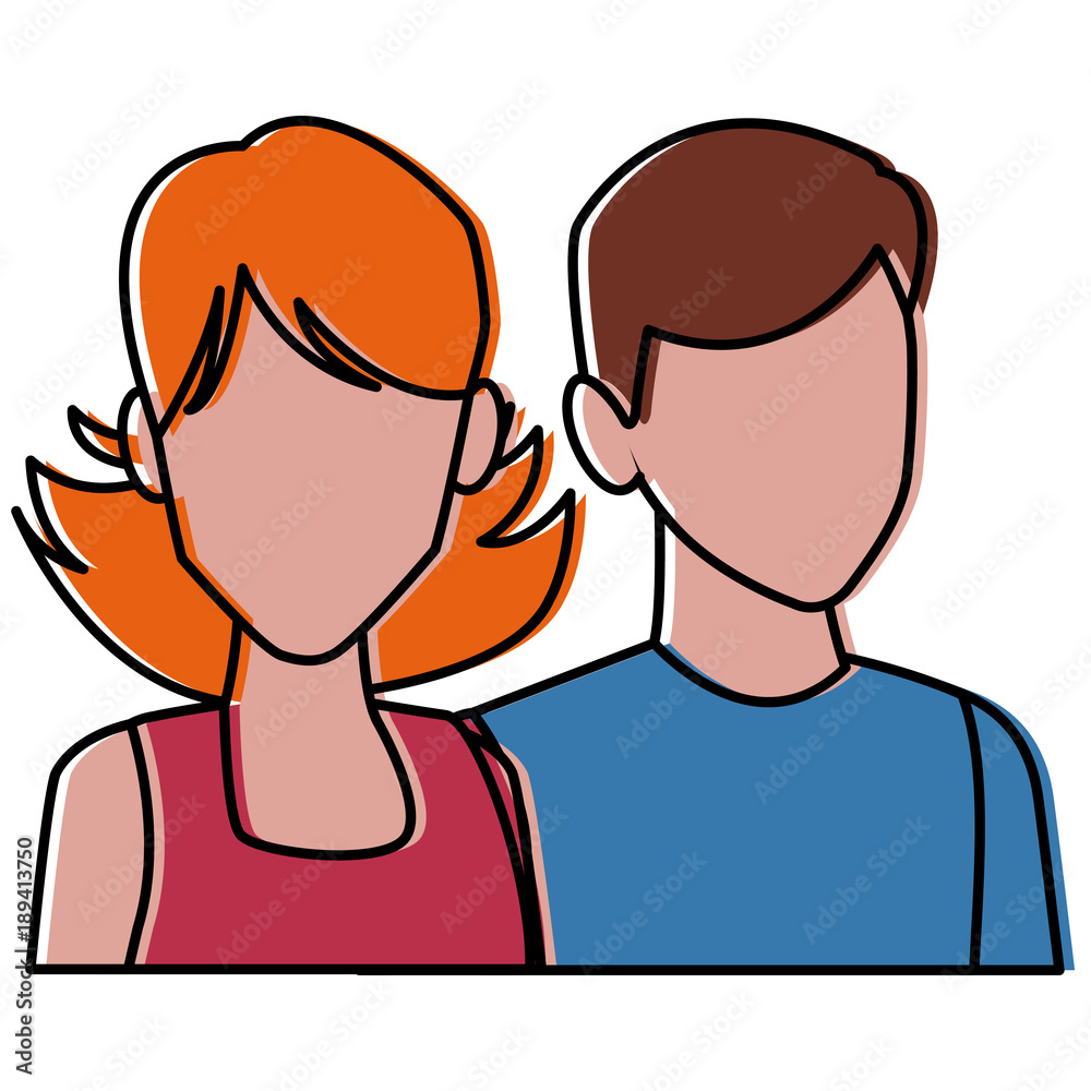 Young couple avatar icon vector illustration graphic design Young couple avatar icon vector illustration graphic design