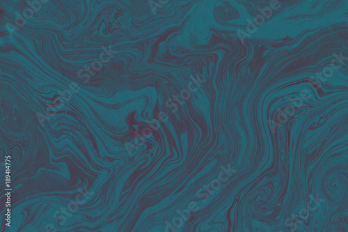 Suminagashi marble texture hand painted with cyan ink. Digital paper 1095 performed in traditional japanese suminagashi floating ink technique. Powerful liquid abstract background.