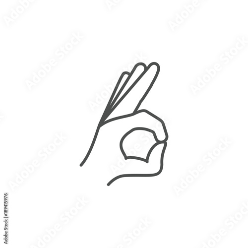 hand sign all is well icon. Hands sign elements concept and web apps. Thin line  icon for website design and development, app development. Premium icon