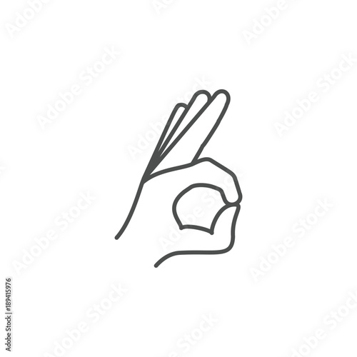 hand sign all is well icon. Hands sign elements concept and web apps. Thin line icon for website design and development, app development. Premium icon