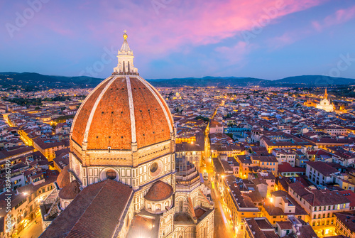 Obraz na plátně View of Florence skyline from top view