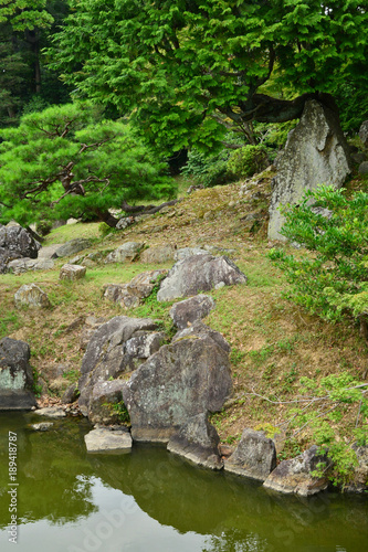 Hikone, Japan - august 9 2017 : historical Genkyuen park