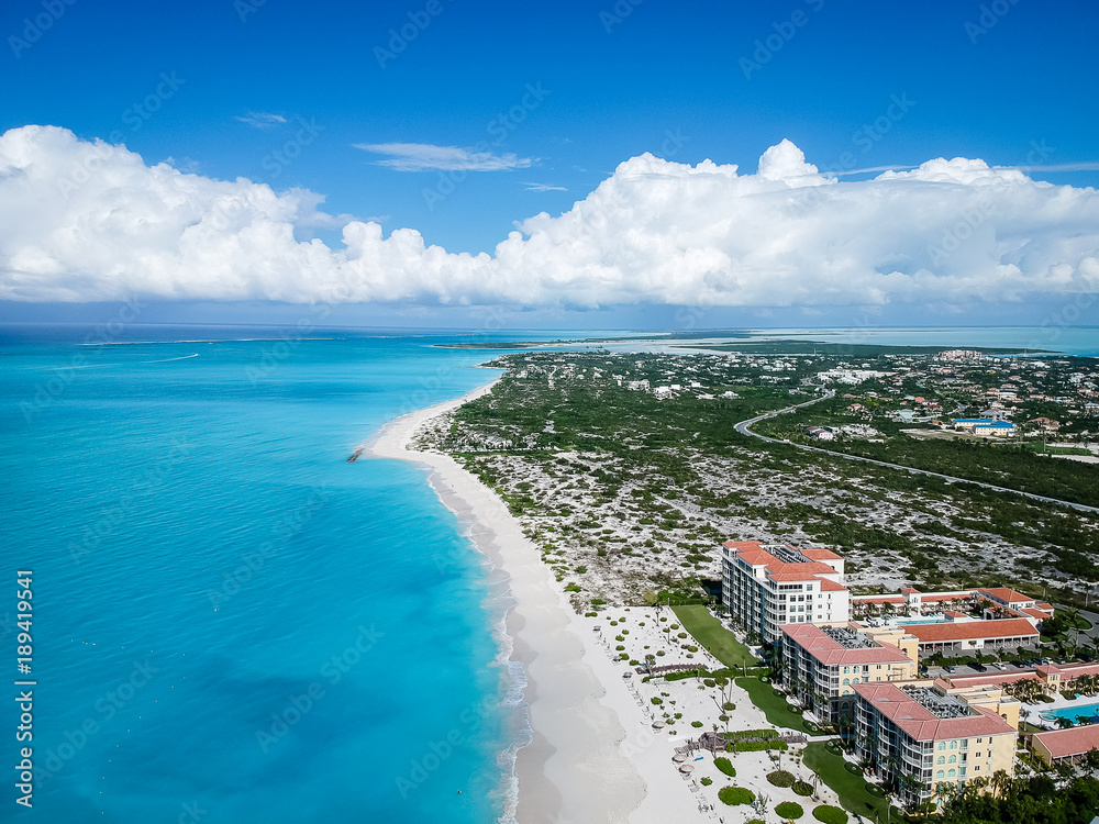 Obraz premium Drone photo Grace Bay, Providenciales, Turks and Caicos