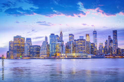 New York city skyline, Lower Manhattan, New York, United States of America.