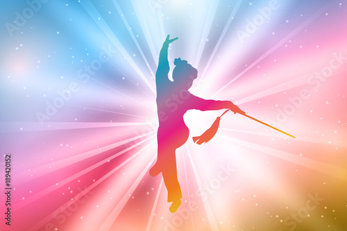 Female Kung Fu Master Silhouettes, Colorful, Rainbow 