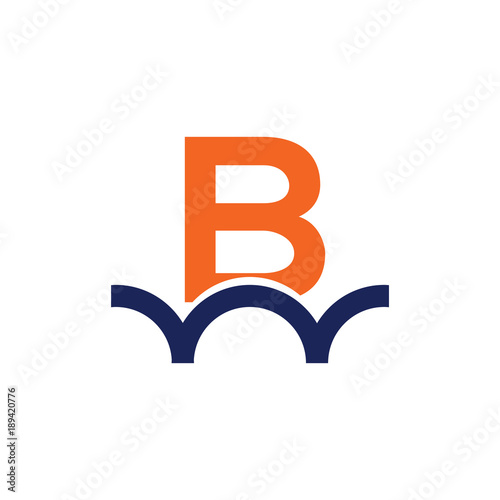 B letter bridge logo design