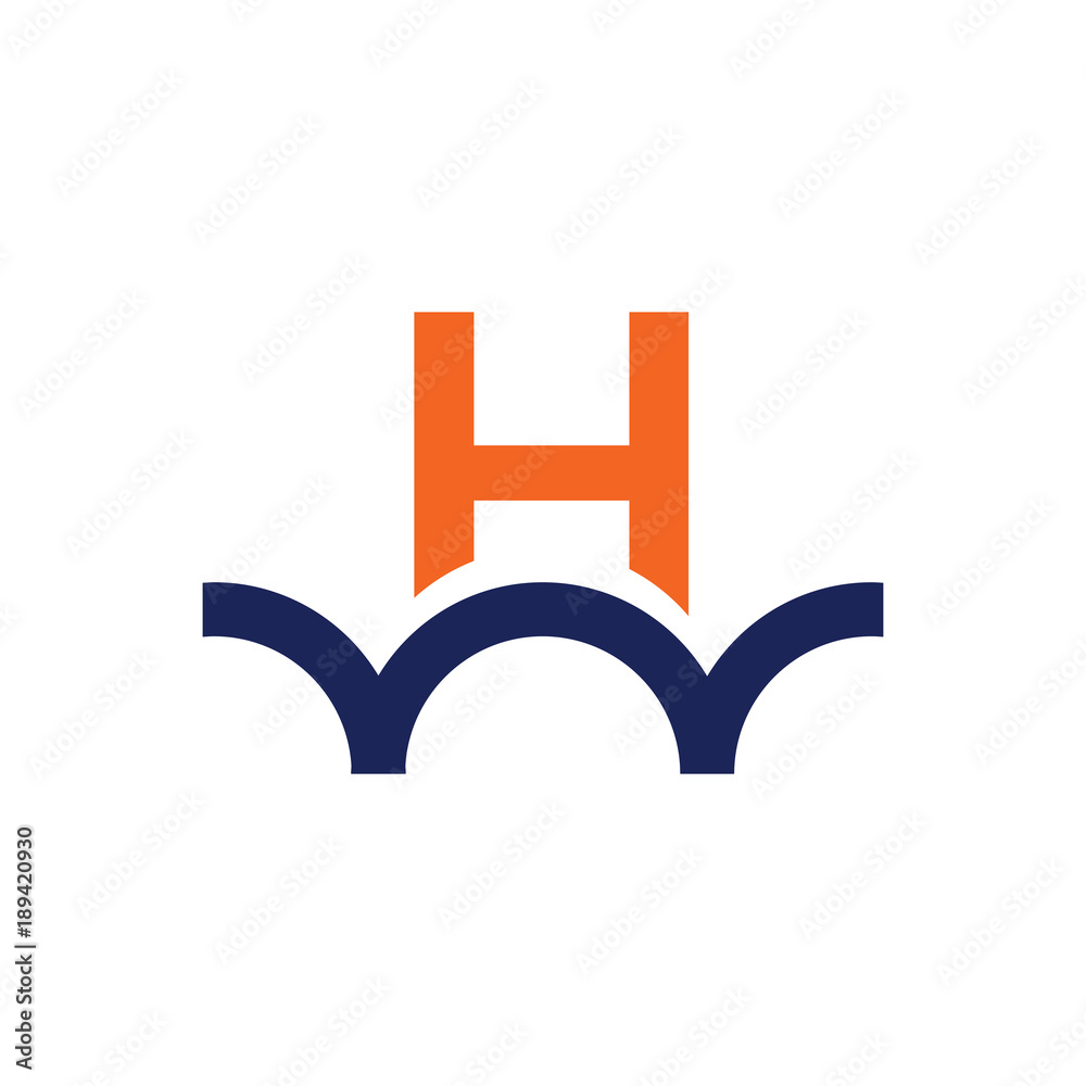 Fototapeta premium H letter bridge logo design