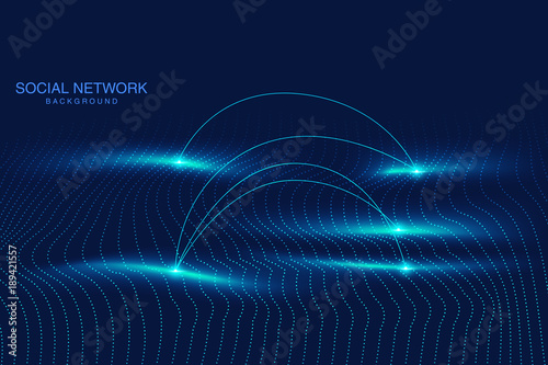 Vector technology blue lines and abstract background

