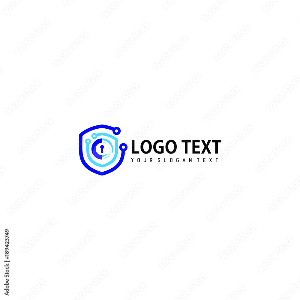 shield symbol logo for security , reliabillity computing electric symbol logo 