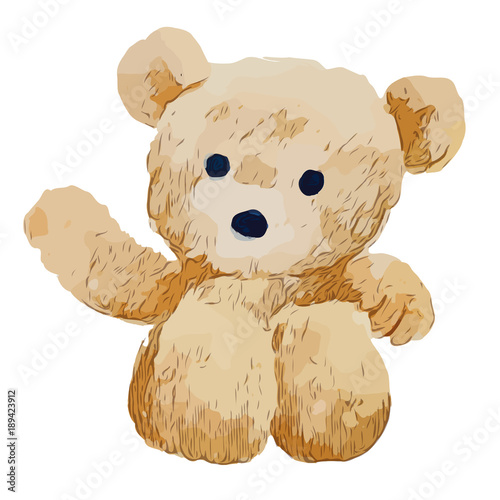 Brown Teddy Bear isolate on white background. Vector illustration