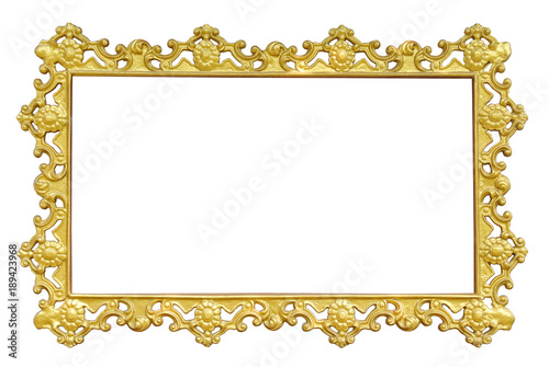 Vintage picture frame isolated with clipping path.