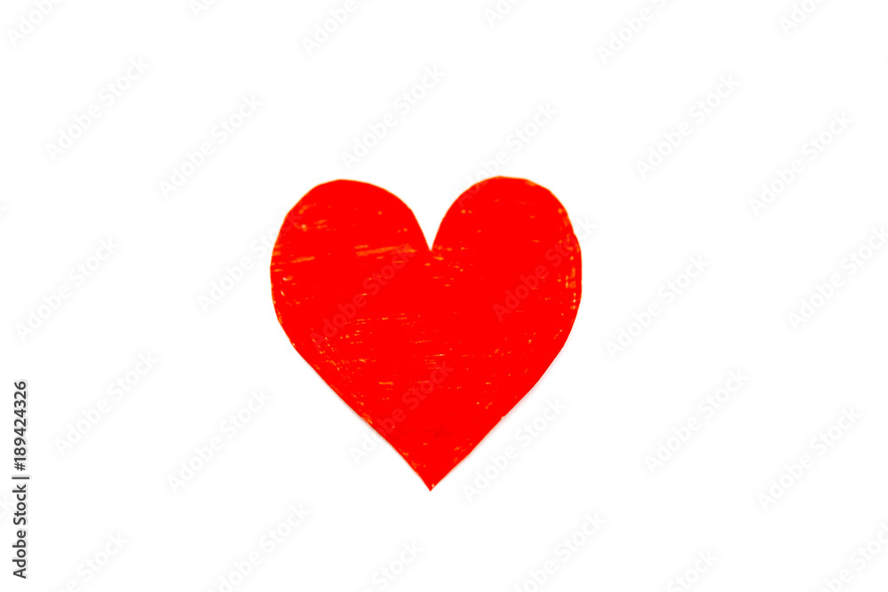 Paper red heart with White Pastel plastic texture background. Valentine concept. Minimal concept. Copy space Paper red heart with White Pastel plastic texture background. Valentine concept. Minimal concept. Copy space