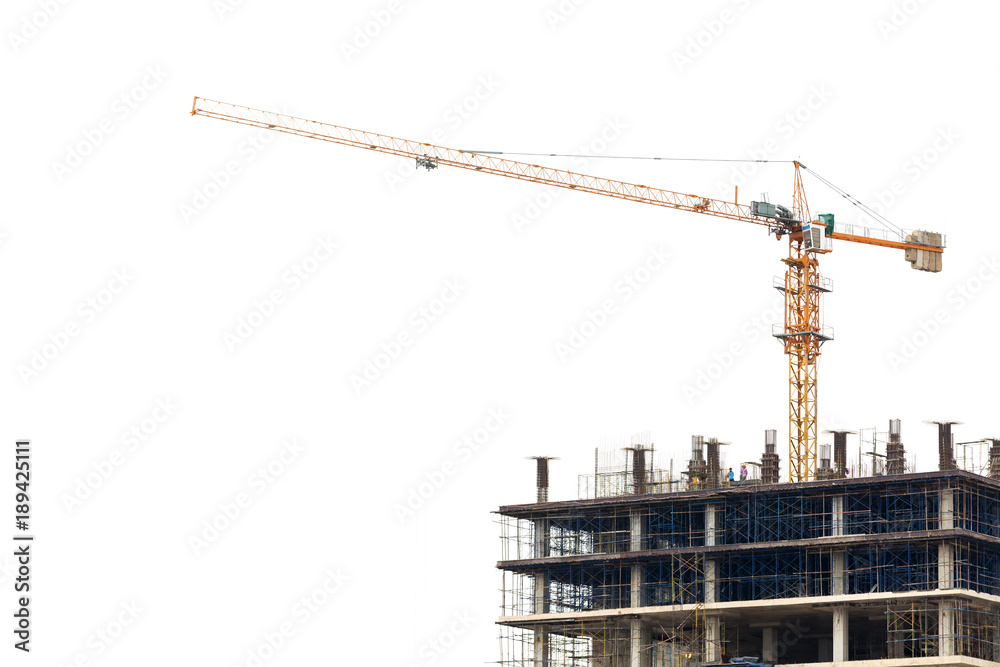 Industrial building use tower crane in construction site