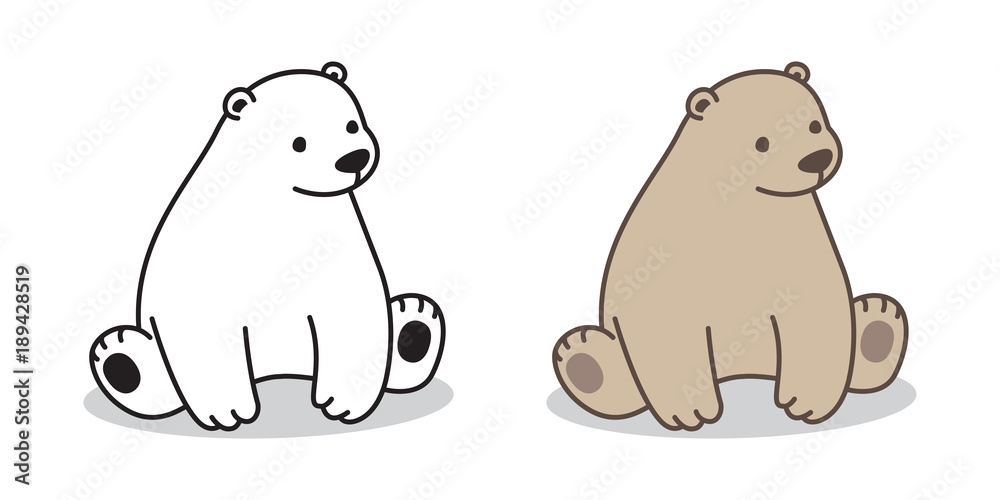 bear vector Polar bear icon logo sitting character cartoon illustration bear vector Polar bear icon logo sitting character cartoon illustration