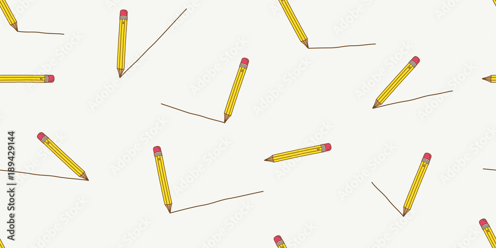 Pencil seamless pattern pen vector isolated wallpaper background illustration cartoon Pencil seamless pattern pen vector isolated wallpaper background illustration cartoon