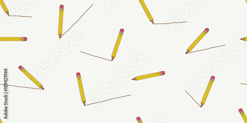 Pencil seamless pattern pen vector isolated wallpaper background illustration cartoon